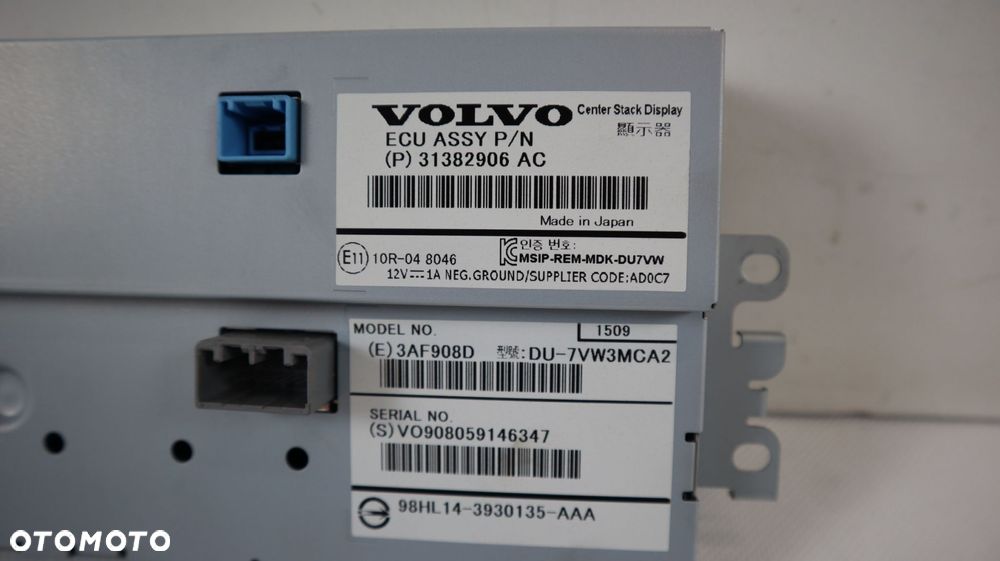 VOLVO V40 II EKRAN WYŚWIETLACZ 31382906 - 6