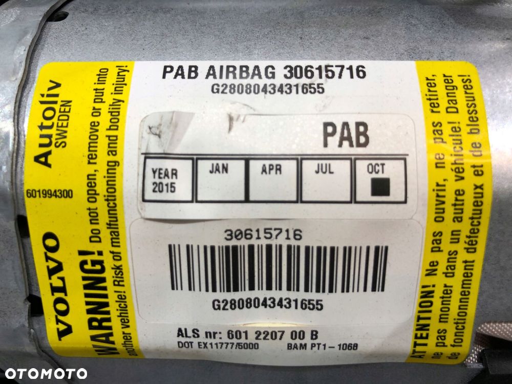 volvo v50 deska konsola poduszka airbag komplet - 5