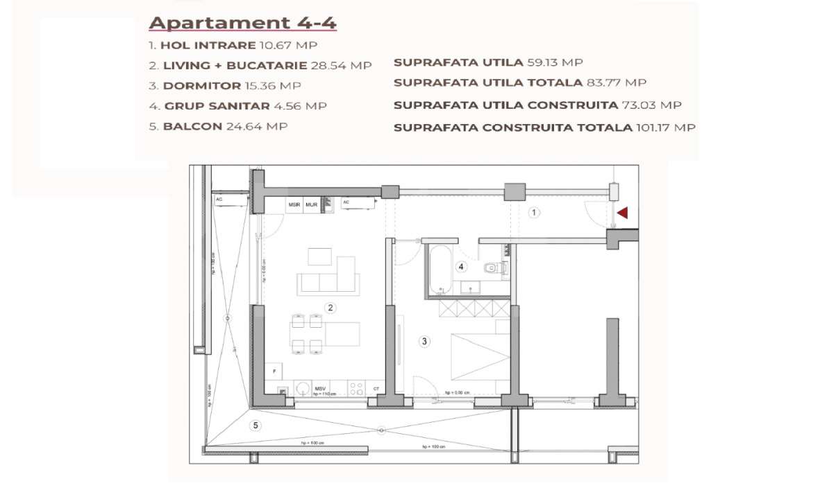 Apartament 2 camere, 83.77 mp intr-un ansamblu cu 0% Comision la Achiz — fotografia 2