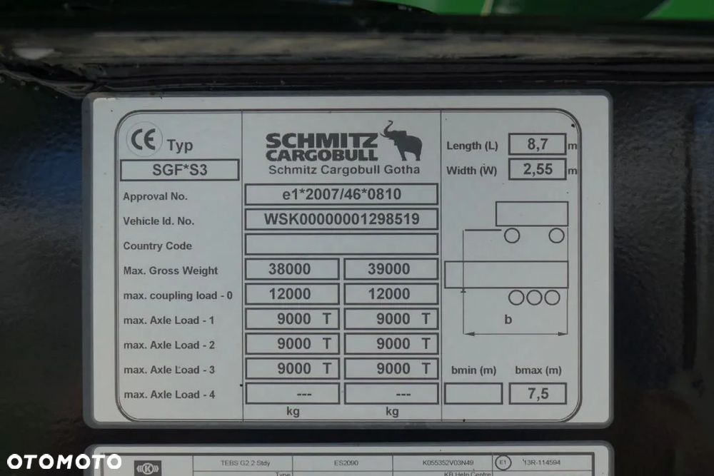 Schmitz Cargobull WYWROTKA 27,8m3 / ALUMINIOWA/  OSIE SCHMITZ /OŚ PODNOSZONA / ALUMINIOWE FELGI / SZYBER ZBOŻOWY / PLANDEKA / KLAPODRZWI - 27