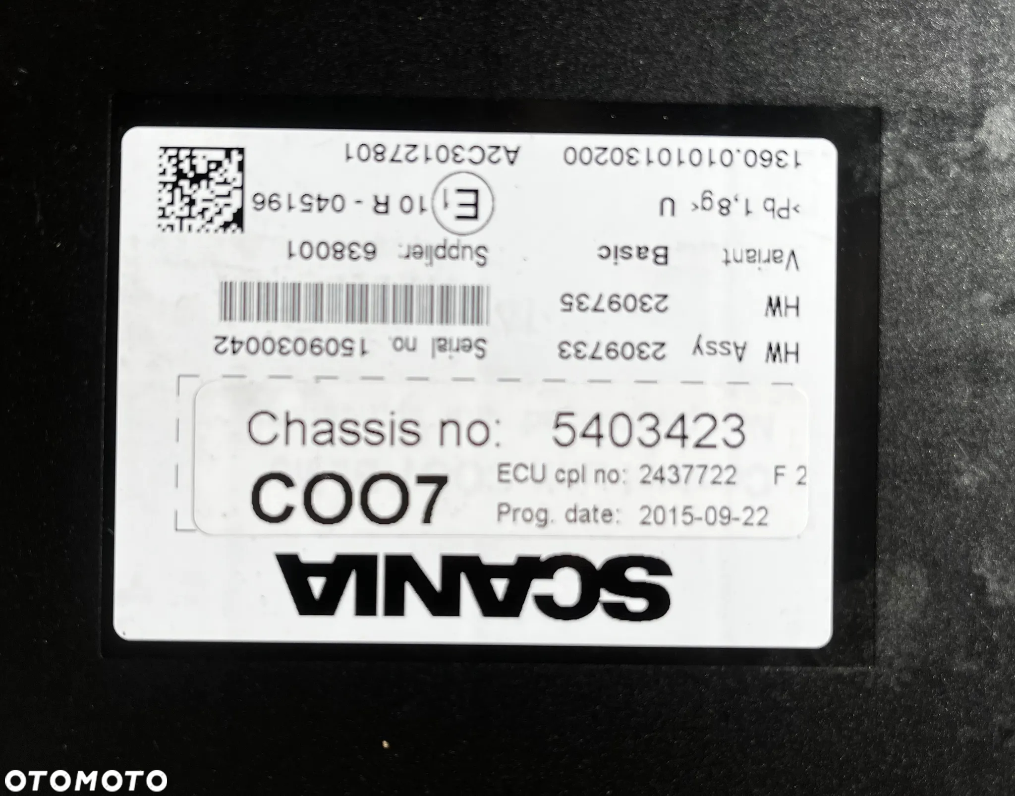 KOORDYNATOR COO7 SCANIA 2437722 - 2