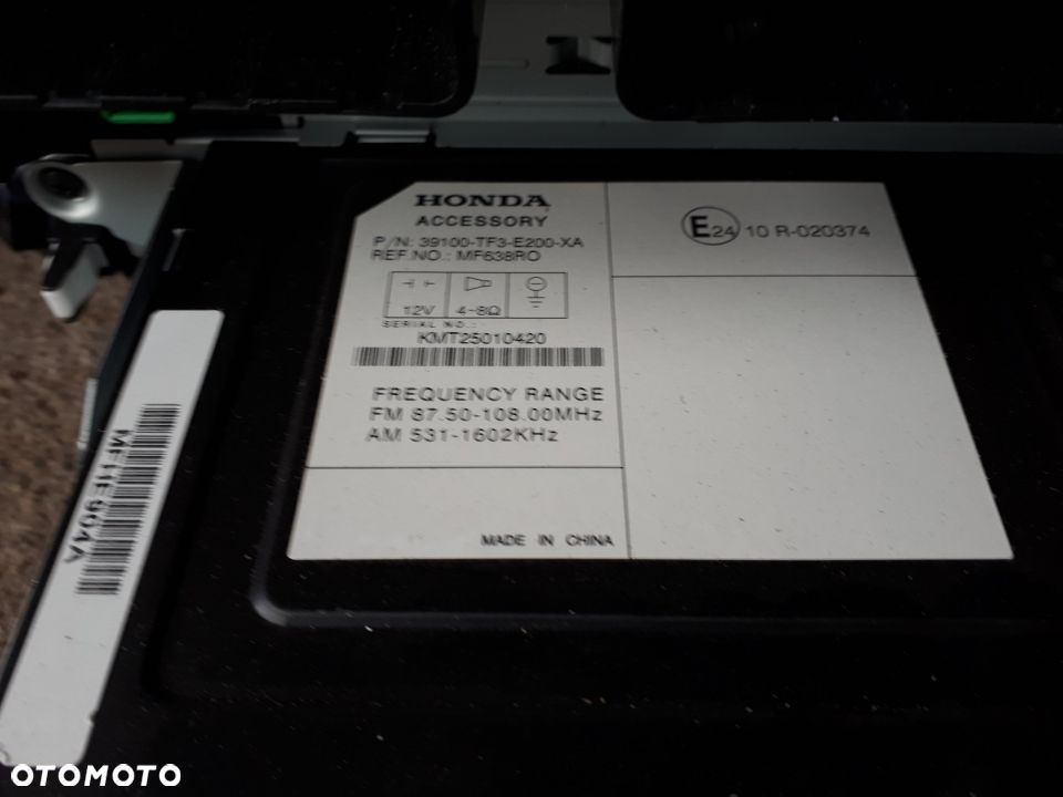 HONDA JAZZ III RADIO 39100TF3E600XA 39100TF3E200XA - 2