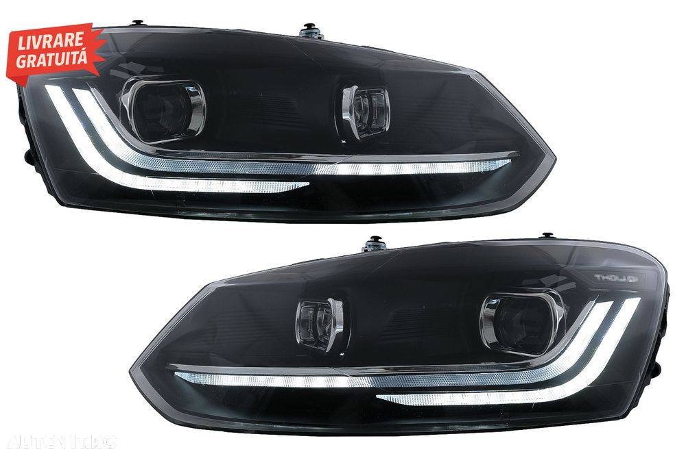 Pachet Exterior cu Faruri si Stopuri VW Polo 6R 6C (2009-2017) R-Line Design Semna- livrare gratuita - 7