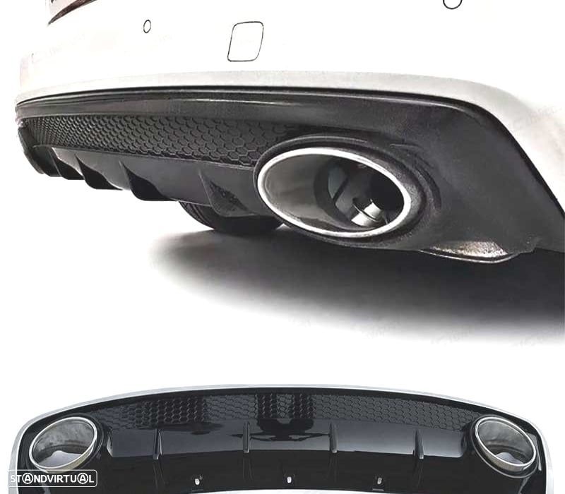 DIFUSOR TRASEIRO AUDI A4 B8 11-15 DUPLA SAIDA LOOK RS4 - 1