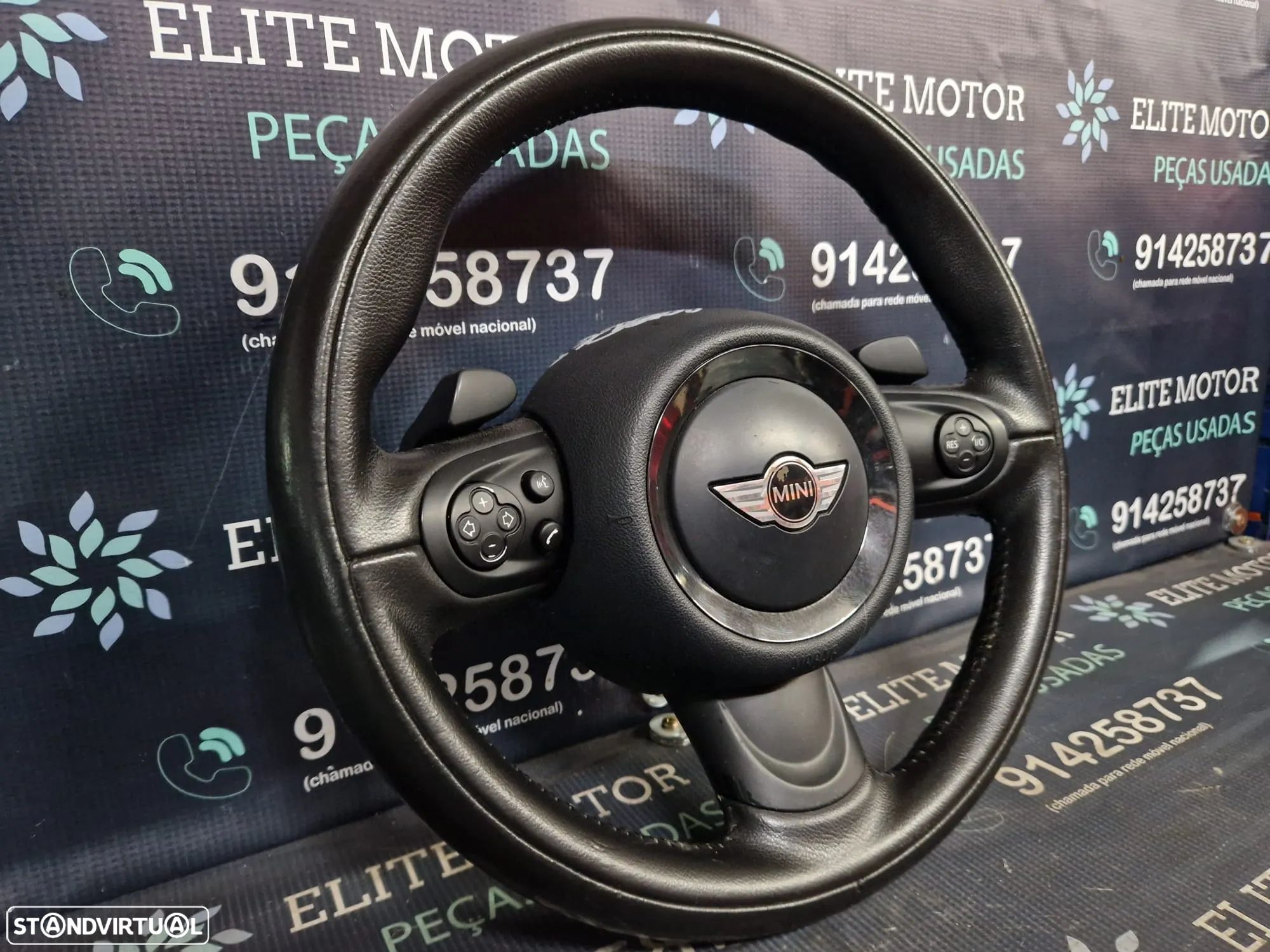 Volante usado pele com airbag MINI ONE COOPER S R56 R55 R57 PATILHAS JOHN WORKS CLUBMAN - 1