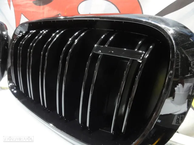 Grelha frontal em preto piano brilhante para BMW X5 F15, X6 F16 2013-2018 M4 look / dupla lâmina em Plastico ABS - 9