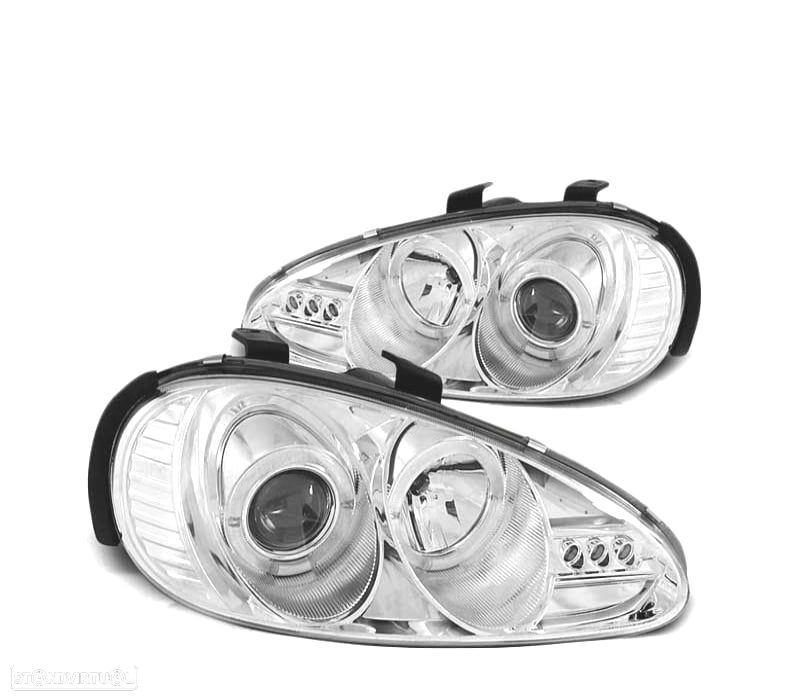 FARÓIS ANGEL EYES PARA MAZDA MX3 91-98 CHROME CROMADO - 2