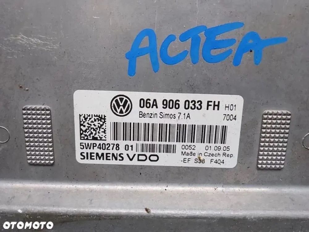 seat altea 5p0 1.6 sterownik silnika komputer 06a906033fh - 2