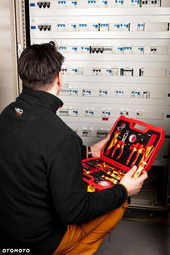 NEO ZESTAW NARZĘDZI DLA ELEKTRYKA 13 el. WALIZKA SZCZYPCE ŚRUBOKRĘTY 1000V - 7