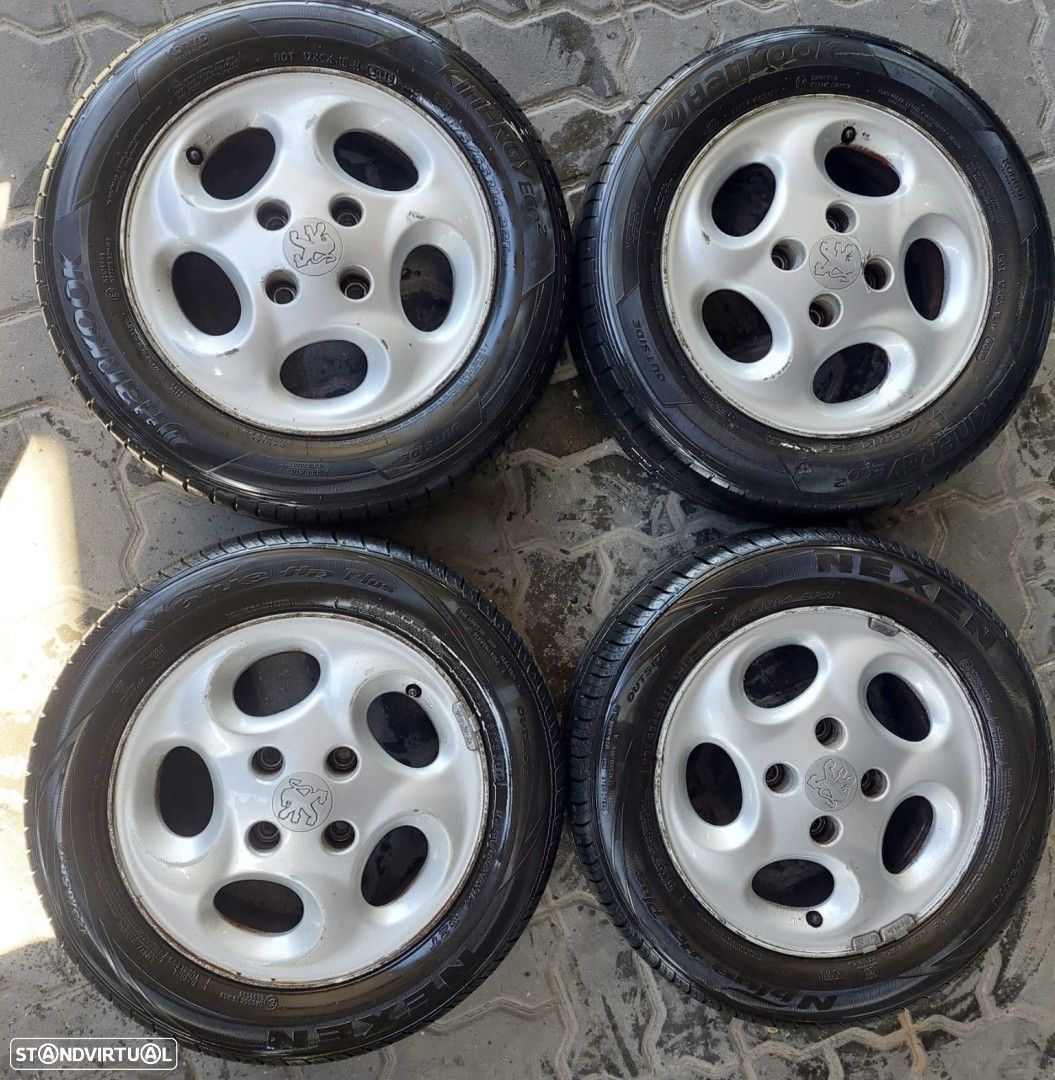 Jantes Peugeot 4x108 R14 com pneus 175/65 furação - 1