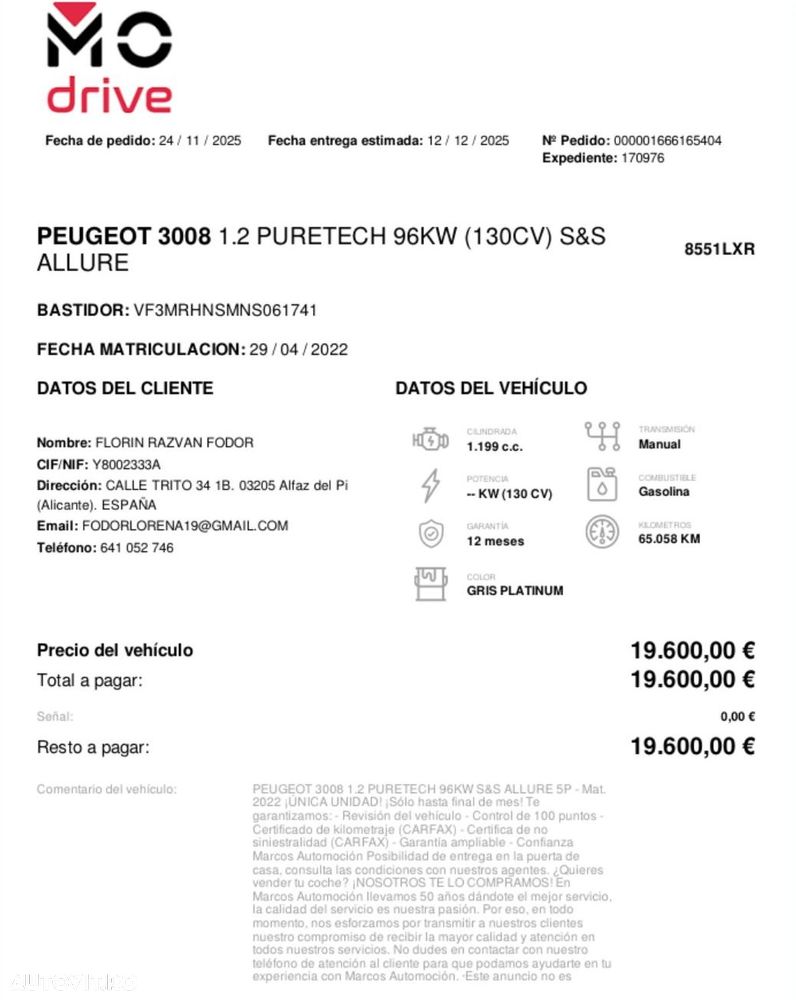 Peugeot 3008 PureTech 130 Stop & Start GPF Allure - 38