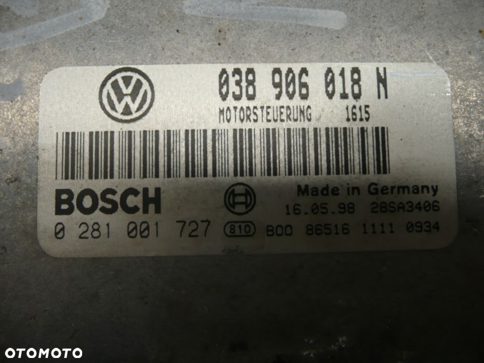 VW PASSAT B5 SEDAN KOMPUTER STEROWNIK SILNIKA 038906018N - 2
