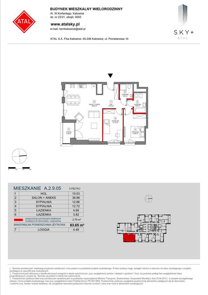 3-pokojowe mieszkanie 83m2 + loggia - Pełny obrazek: 2/24