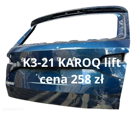 Skoda KAROQ lift Octavia 4 kombi Kia Ceed 3 tylna klapa pokrywa bagażnika 57A827159 kolor morski delfini niebieski SD9471 5E7827081 niebieska / Kia Ceed 3 kombi tylna klapa biała