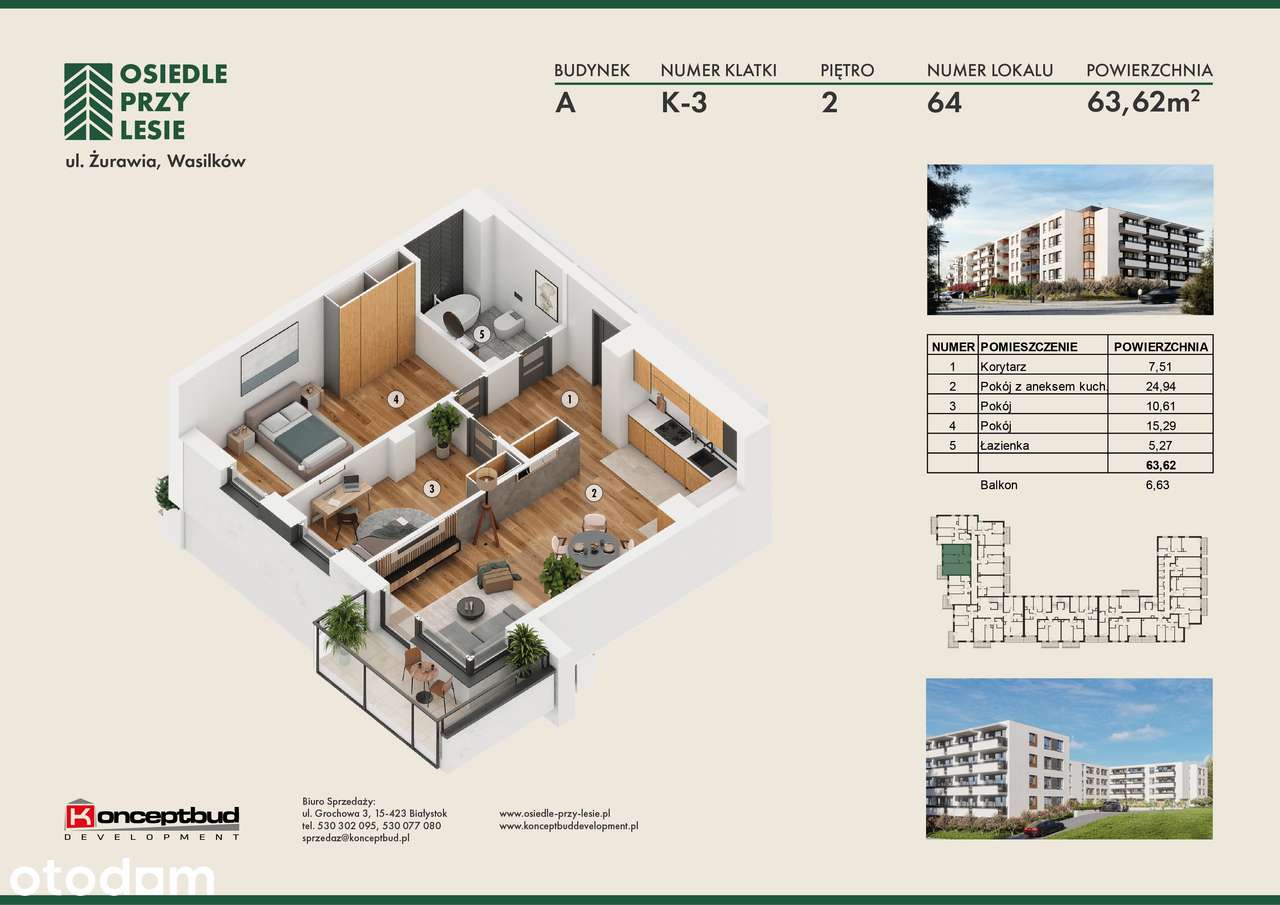 Osiedle przy Lesie | Bud. A | M. nr 64 | 63,62 m2