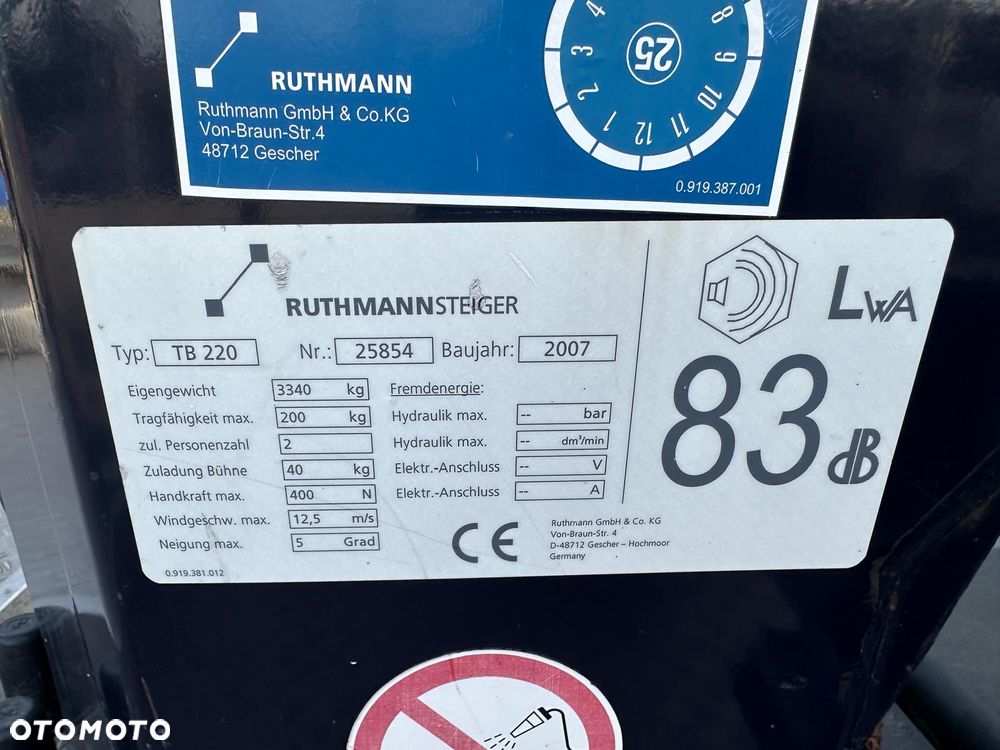 Mercedes-Benz Podnośnik Koszowy Ruthmann TB220 Zwyżka  22 Metry 14 w Bok UDT Import Jak Wumag Gsr Multitel - 4