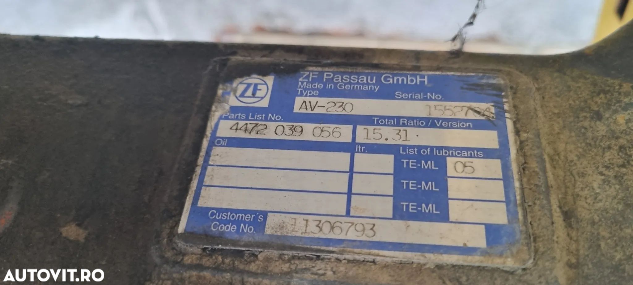 Axa VOLVO L30, ZF AV-230, 4470 039 056 - 1