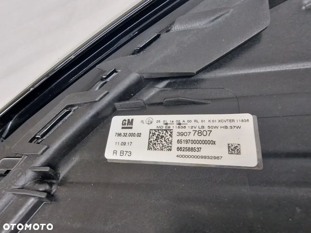 OPEL ASTRA K V 15- PRAWA FULL LED LAMPA PRZEDNIA PRZÓD , NR 39077807 , NR AUKCJI LL479 - 15