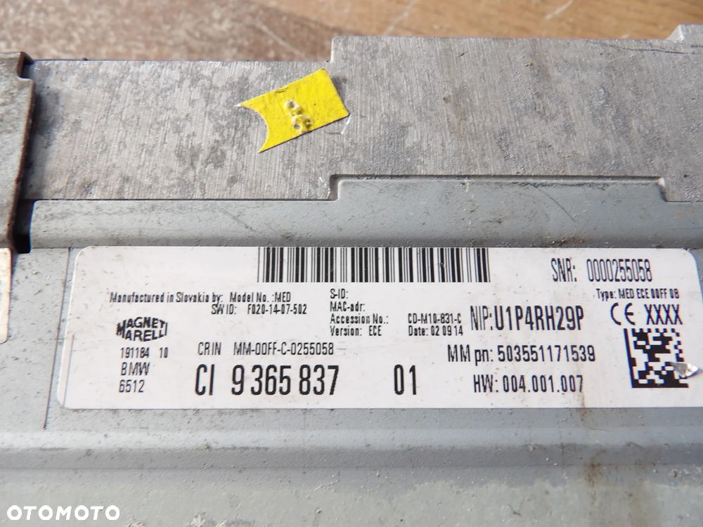 BMW 0 F20,F30 - RADIOODTWARZACZ - CD - ORYGINAŁ - 9365837 - 3