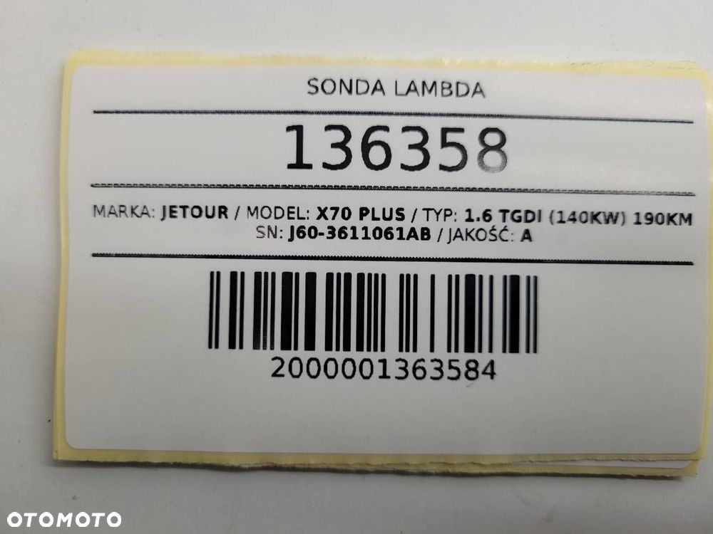 SONDA LAMBDA 1.6 TGDI JETOUR X70 PLUS J60-3611061AB - 7