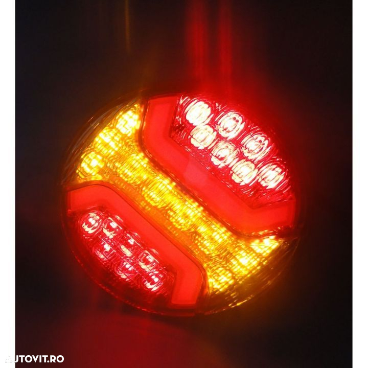 Lampa stop dubla, rotunda, LED, functii multiple - 10