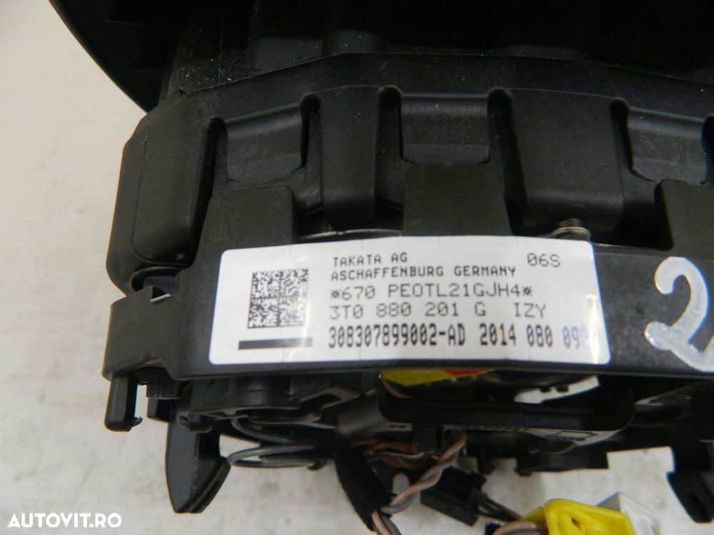 Airbag volan Skoda Octavia 3 / Rapid / Fabia 3 / Superb 2 facelift / Superb 3 / Scala, 2012, 2013, 2014, 2015, 2016, 2017, 2018, 2019, cod origine 3T0880201G. - 4