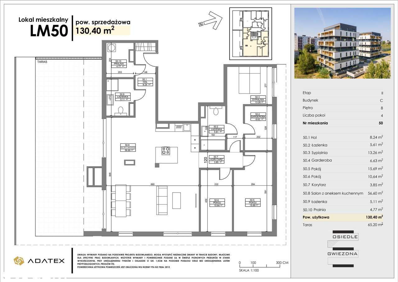 Osiedle Gwiezdna | 4 pokoje | APARTAMENT PREMIUM | OSTATNIE PIĘTRO C50