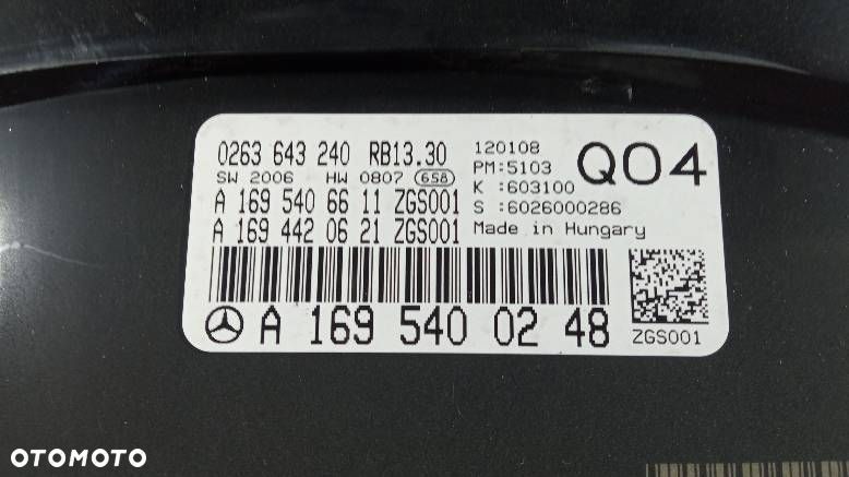 LICZNIK ZEGARY MERCEDES W169 A1695400248 - 3