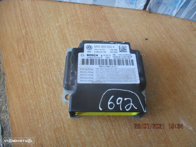 Modulo Airbag 6R0959655K VW POLO 5 2010 SEAT IBIZA 6J 2011 1.6TDI 90Cv 3P Preto - 1