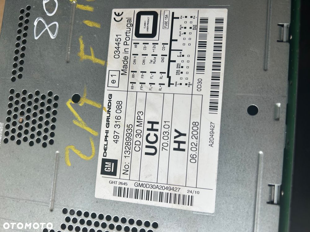 Opel Zafira B radio 13289935 Astra H - 6