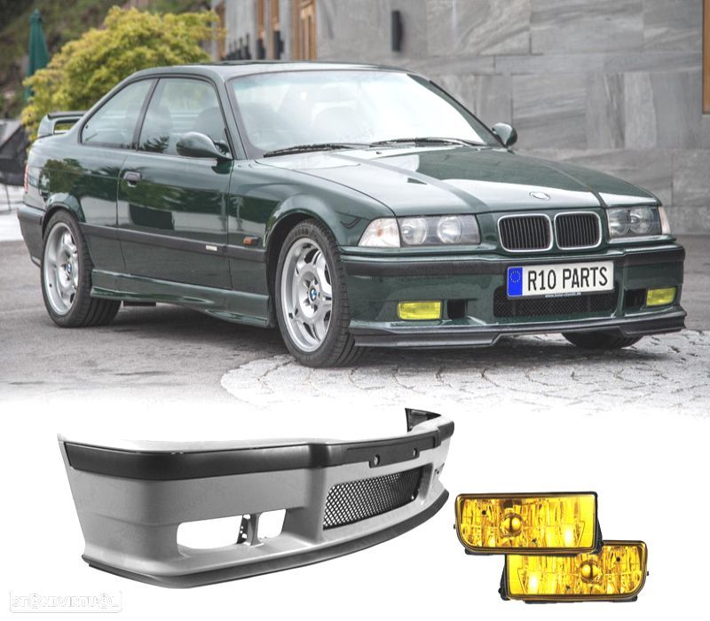 KIT PARA-CHOQUES FRONTAL M3 + FAROIS DE NEVOEIRO EM AMARELO CRISTAL - 1
