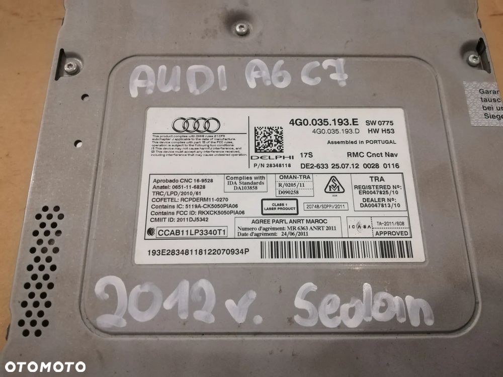 CZYTNIK 2X KART SD NAVI Nawigacja MMI Multimedia AUDI A6 C7 4G 4G0035193E - 2