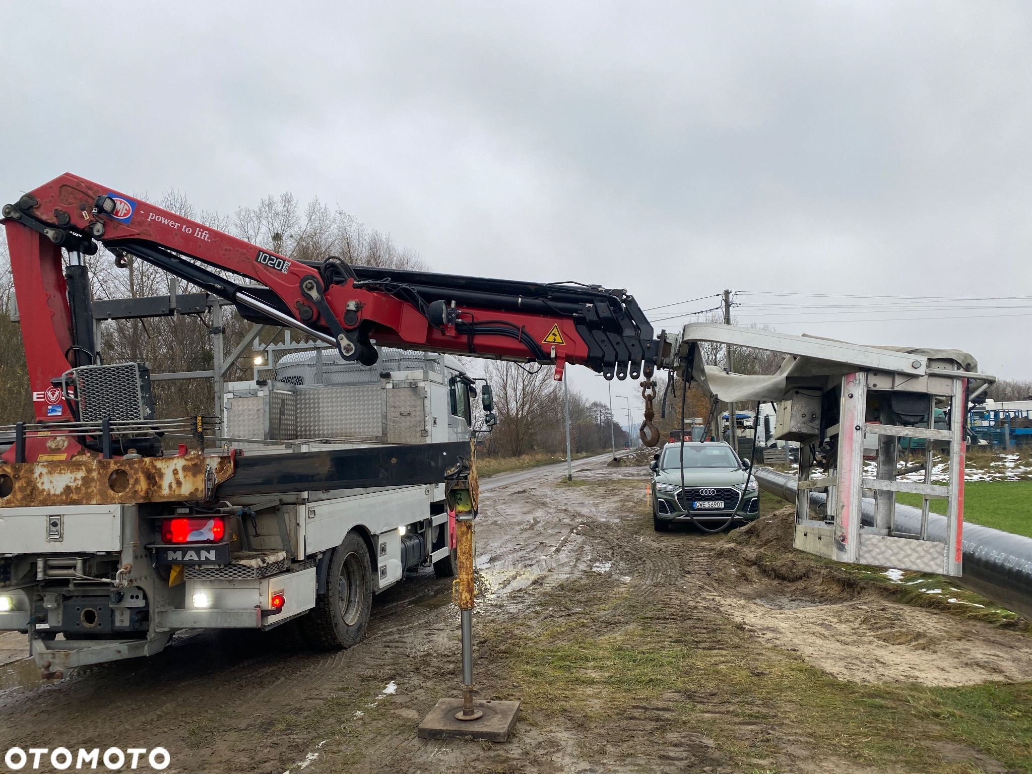 MAN TGM 15.290 4x4 Euro5 Energetyka HMF 1020 wciągarka podest osobowy - 12