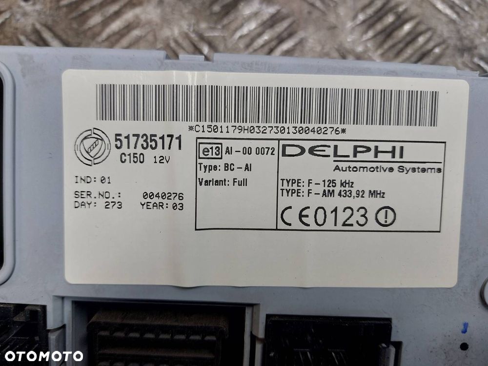 ZESTAW STARTOWY FIAT PUNTO II 1.2 8V IAW5AFP4 55187378 51735171 51735172 - 5
