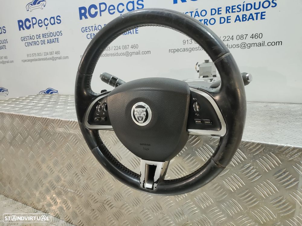 Volante Completo Pele Multifunções Patilhas De Velocidades Jaguar XF X250 - 4