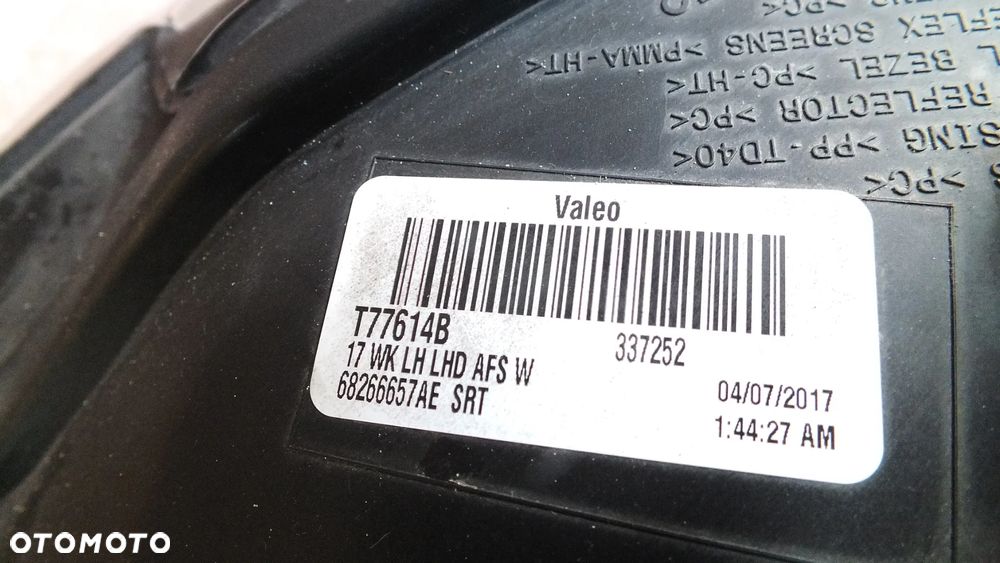 Lampa przednia lewa Bi xenon skrętny Jeep Grand Cherokee SRT Lift 68266657AE - 13