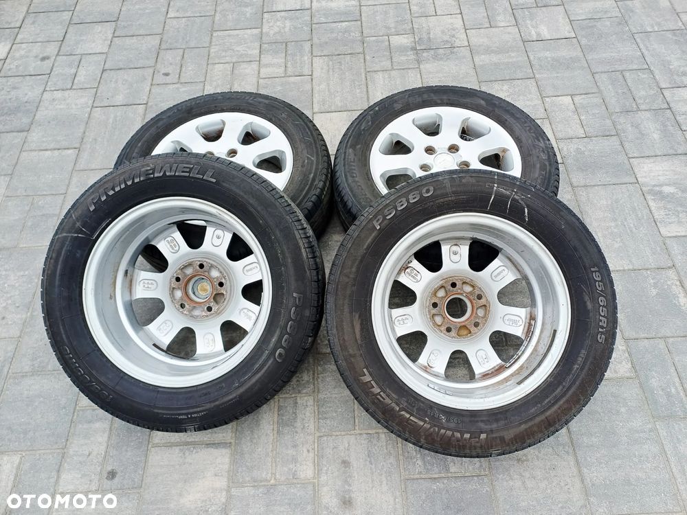 FELIGI Z OPONAMI KOŁA ALUMINIOWE MERCEDES W245 R15 5X112 ET45 66,6 mm OPONY PRIMEWELL 195/65 R15 LATO NR9 - 9