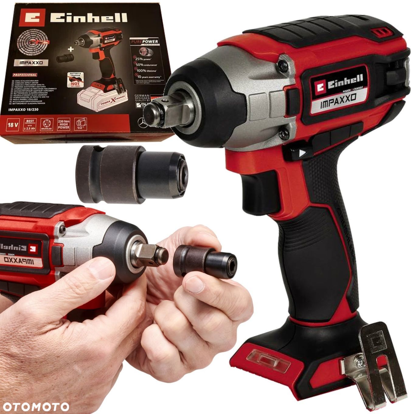 EINHELL AKUMULATOROWY KLUCZ UDAROWY IMPAXXO 18/230 Solo BEZSZCZOTKOWY 18V - 1