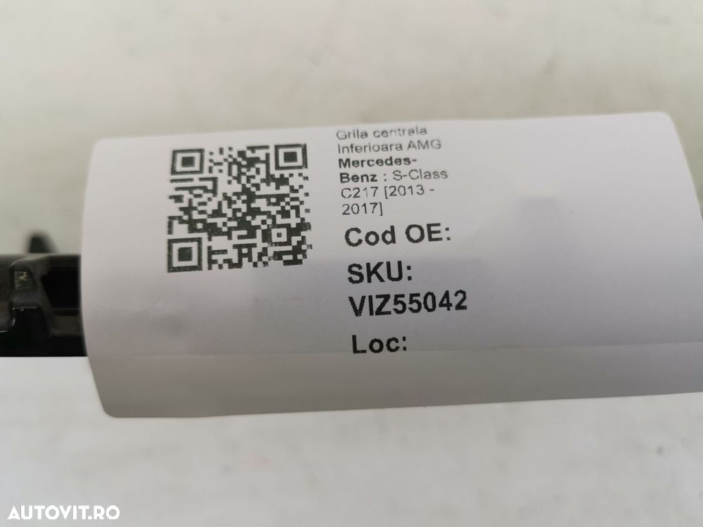Grila centrala Inferioara AMG Mercedes-Benz S-Class C217 2013 2014 201 - 8