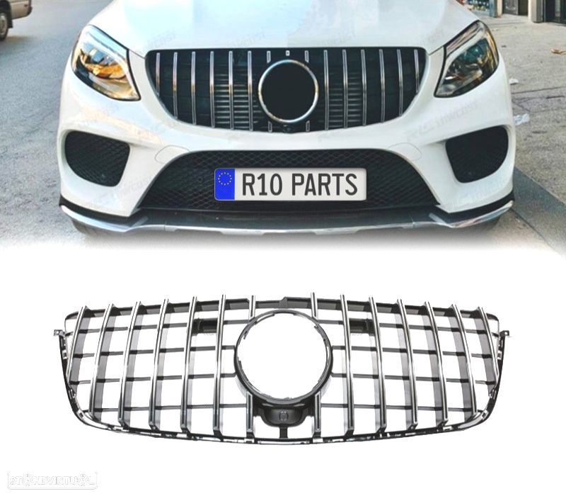 GRELHA FRONTAL MERCEDES GL X166 12-15 LOOK AMG GT PRETA CROMADA - 1
