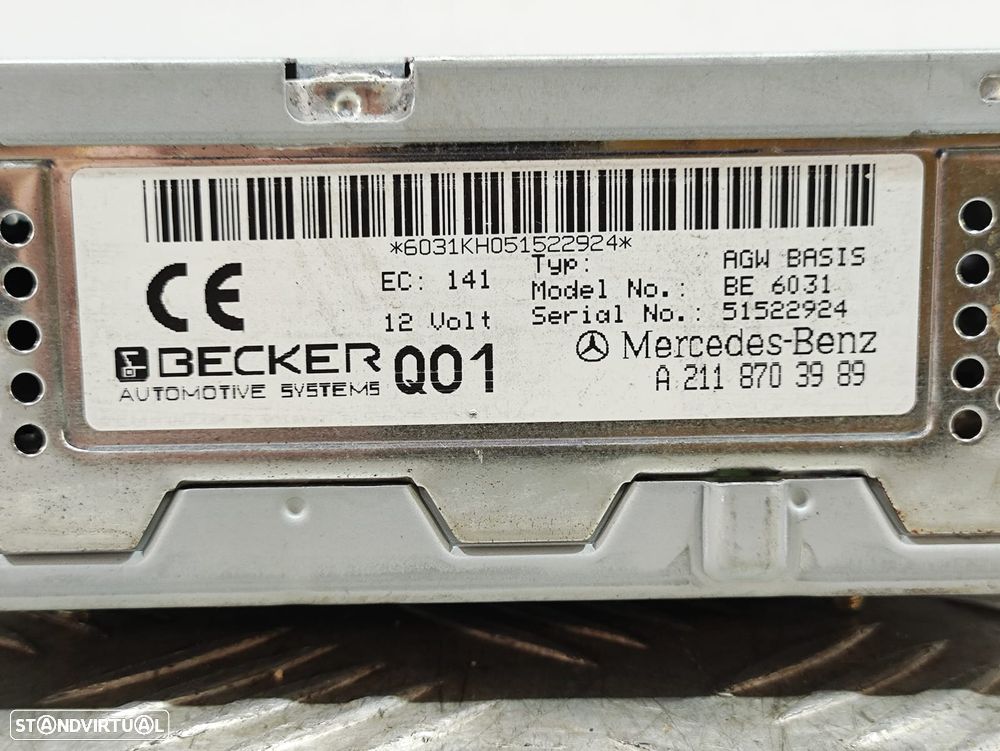 Amplificador Som Audio Colunas Original Becker Mercedes Benz R171 W211 C219 A2118703989 - 8