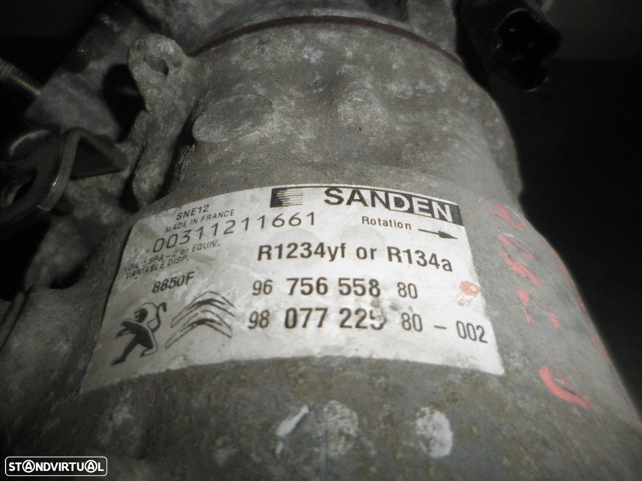 Compressor AC 96756558 PEUGEOT 2008 1 A94F FASE 2 2016 1.6HDI 100CV 5P PRETO DIESEL SANDEN - 3
