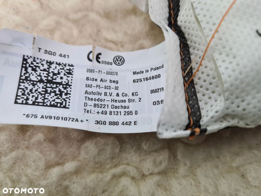 VW PASSAT B8  ARTEON R-LINE PODUSZKA PRAWA LEWA  TYLNEJ KANAPY Lędźwi - 8