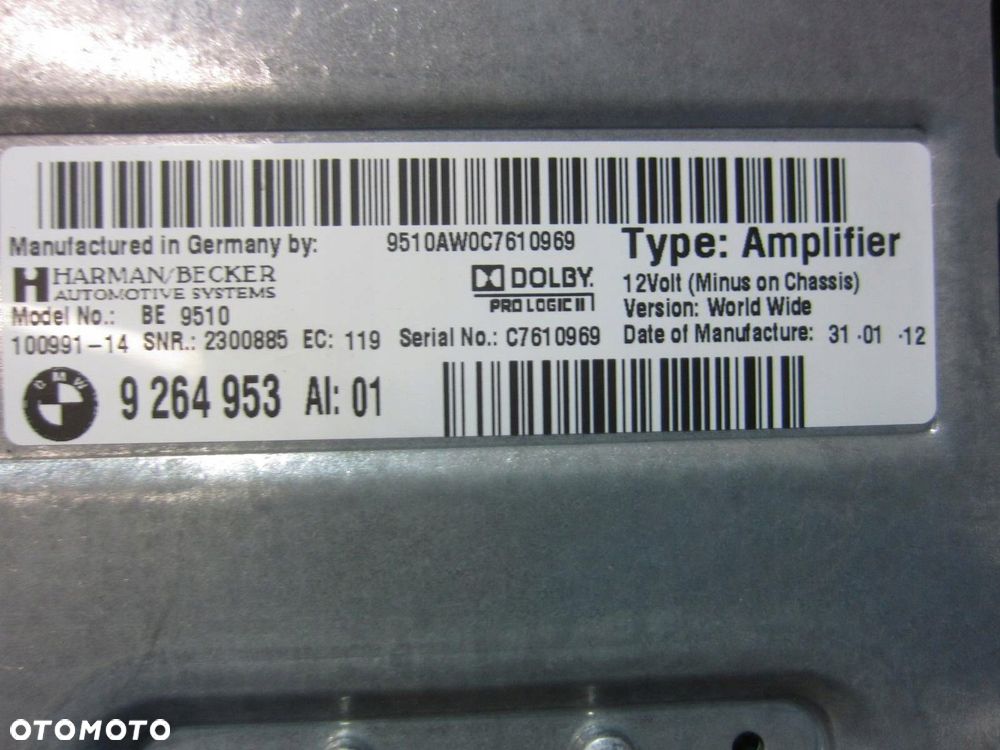 BMW F10 F06 WZMACNIACZ HARMAN HIFI AMPLITUNER 9264953 9296113 65129264953 - 6