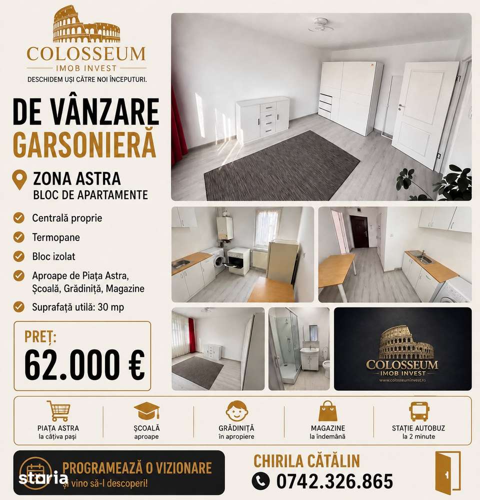 Astra - Soarelui garsoniera decomandata bloc de apartamente — fotografia 1