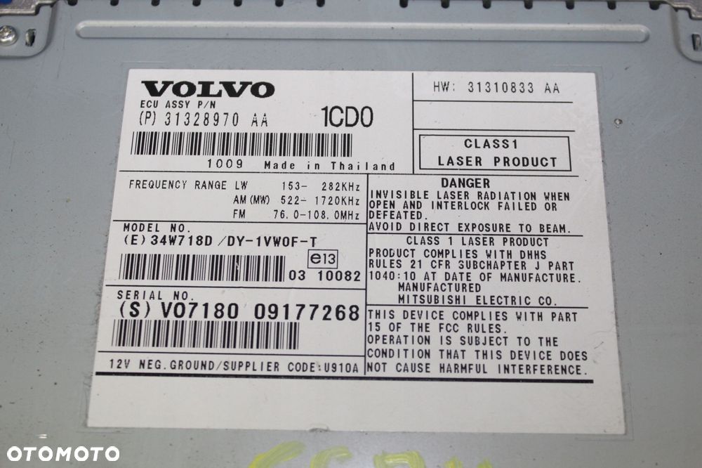 VOLVO S60 II V60 XC60 RADIO ODTWARZACZ CZYTNIK CD - 2