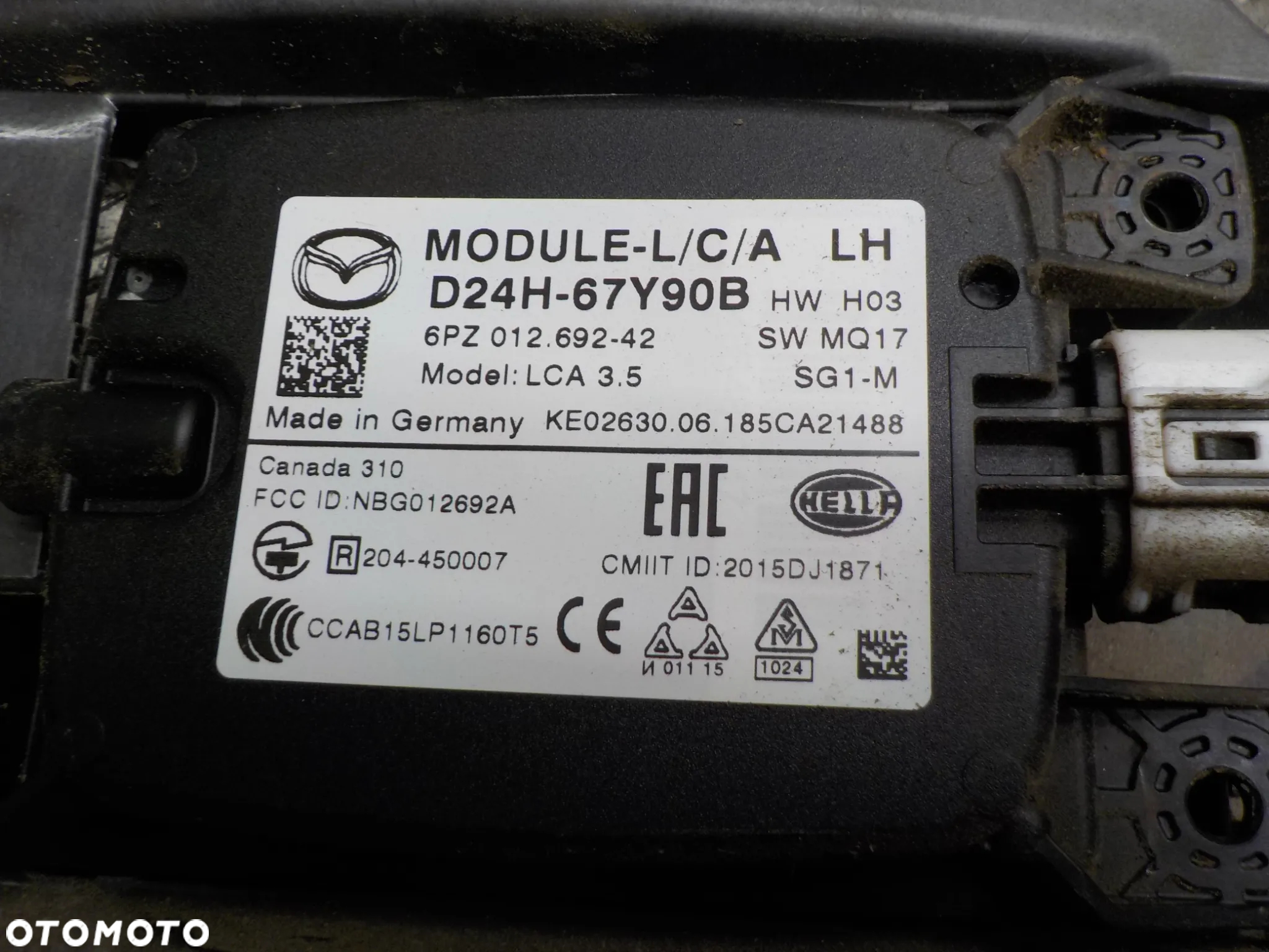 MAZDA CX-3 CZUJNIK POLA MARTWEGO D24H-67Y80B  D24H-67Y90B - 3