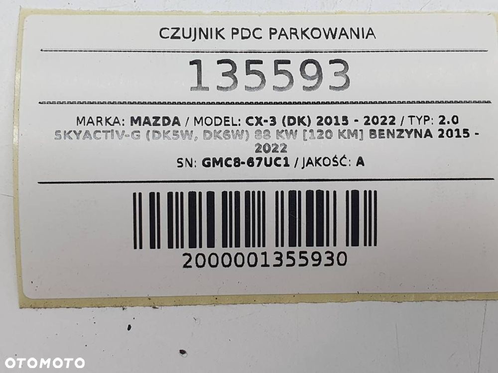 CZUJNIK PDC PARKOWANIA MAZDA CX-3 DK GMC8-67UC1 - 4