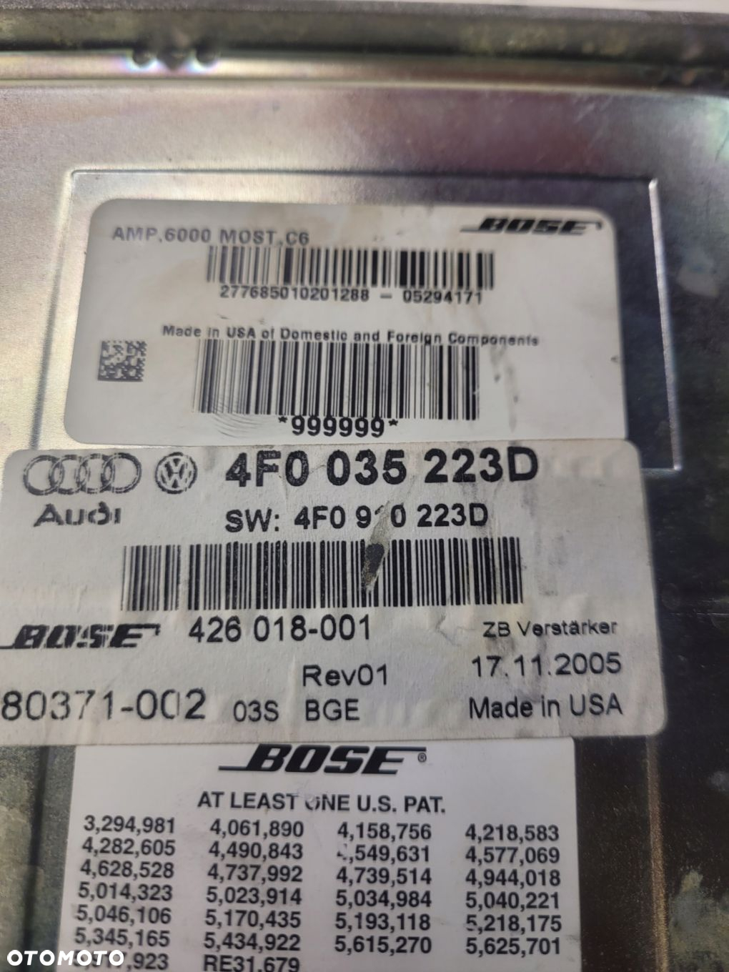 WZMACNIACZ BOSE AUDI A6 C6 4F0035223D SPRAWNY ! - 6