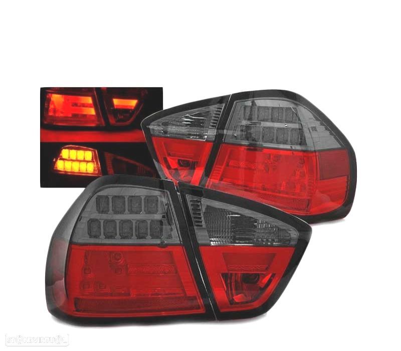 FAROLINS TRASEIROS LED BMW E90 05-08 ESCURECIDO VERMELHO - 1